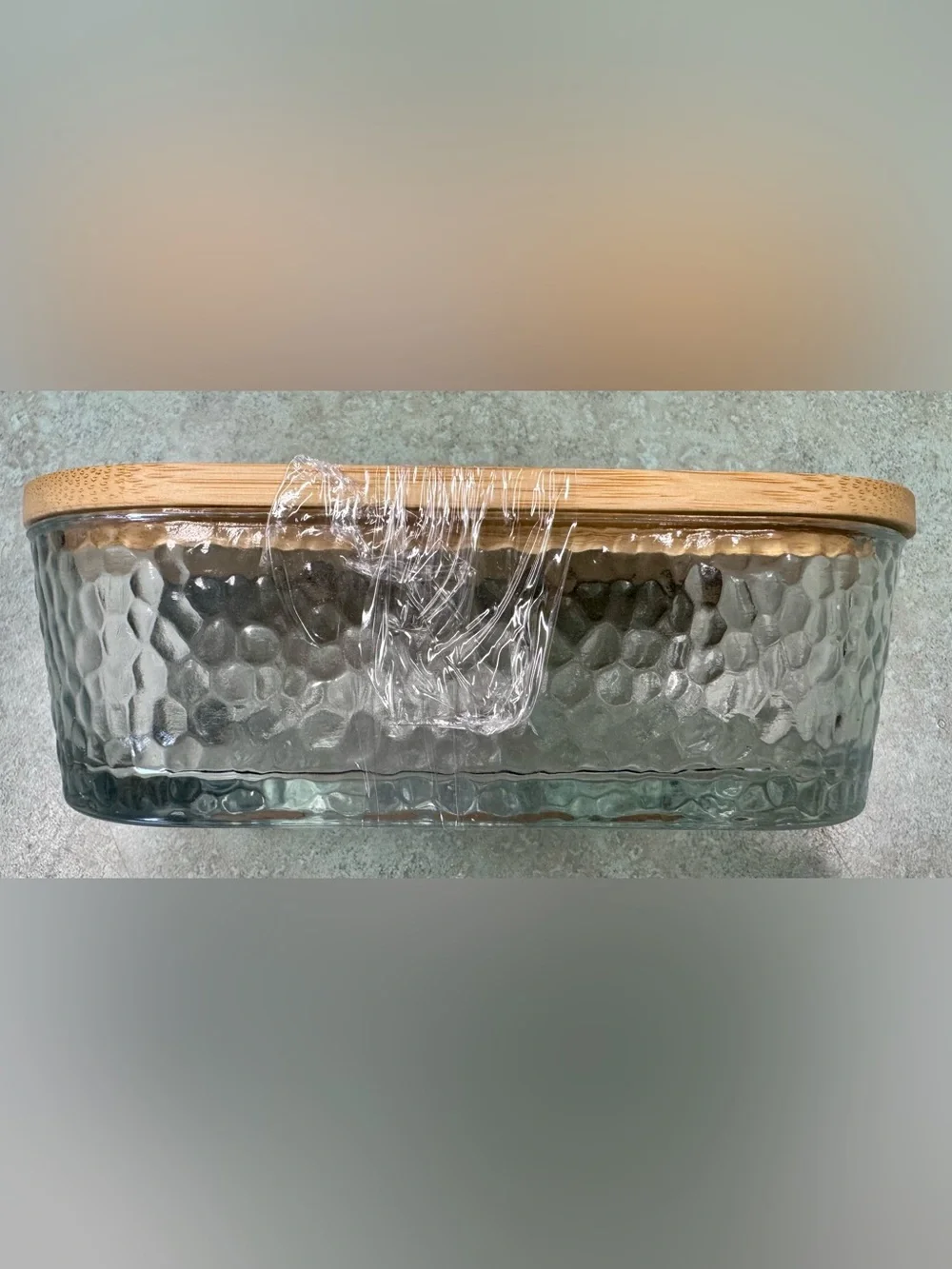 Amazon Bamboo-Lidded Glass Butter Dish with Ceramic Stainless Spreader